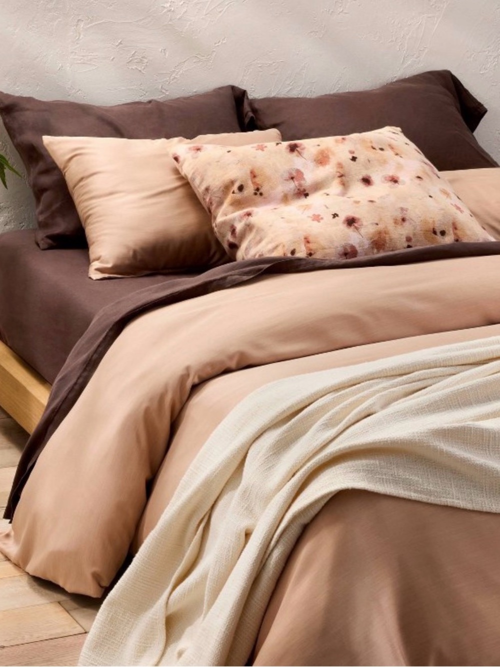 Casaluna King Rayon from Bamboo Duvet Cover Set Light Adobe Clay NWOTi